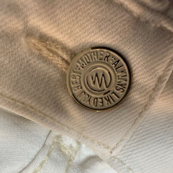 MOTHER Cropped Jean Size 25 The Dropout White/Whipping The Cream Cropped Stretch - Picture 12 of 16